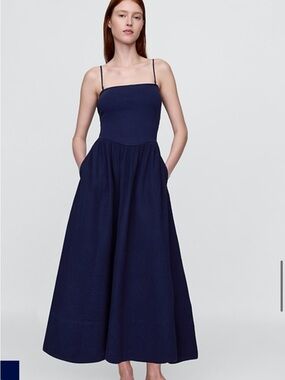 GAP navy midi dress size L petite